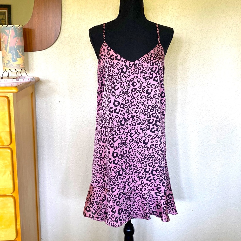 Leopard Pink black mini dress